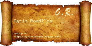 Ogrin Romána névjegykártya